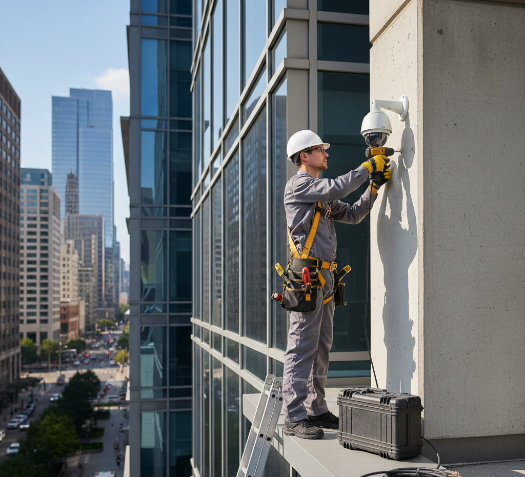 Professional CCTV surveillance installation